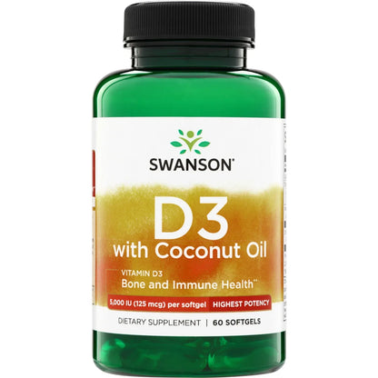 Vitamin D3 with Coconut Oil - Highest Potency
