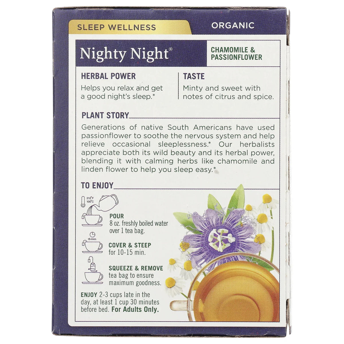 Organic Nighty Night Tea - Chamomile & Passionflower