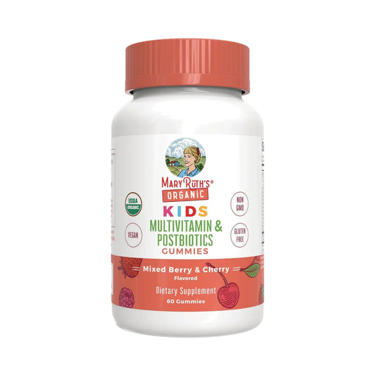Organic Kids Multivitamin & Postbiotics Gummies - Berry & Cherry