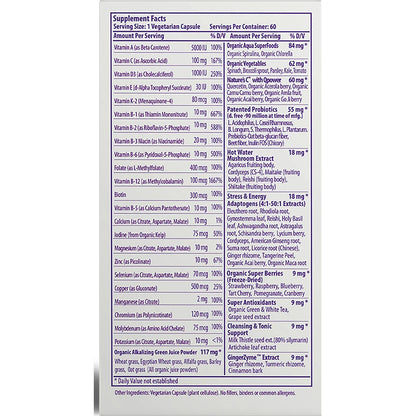 Earth's Blend Multi-Vitamin One Daily Superfood No Iron