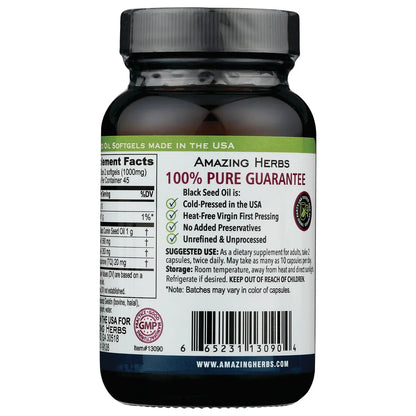 100% Pure Cold-Pressed Black Cumin Seed Oil