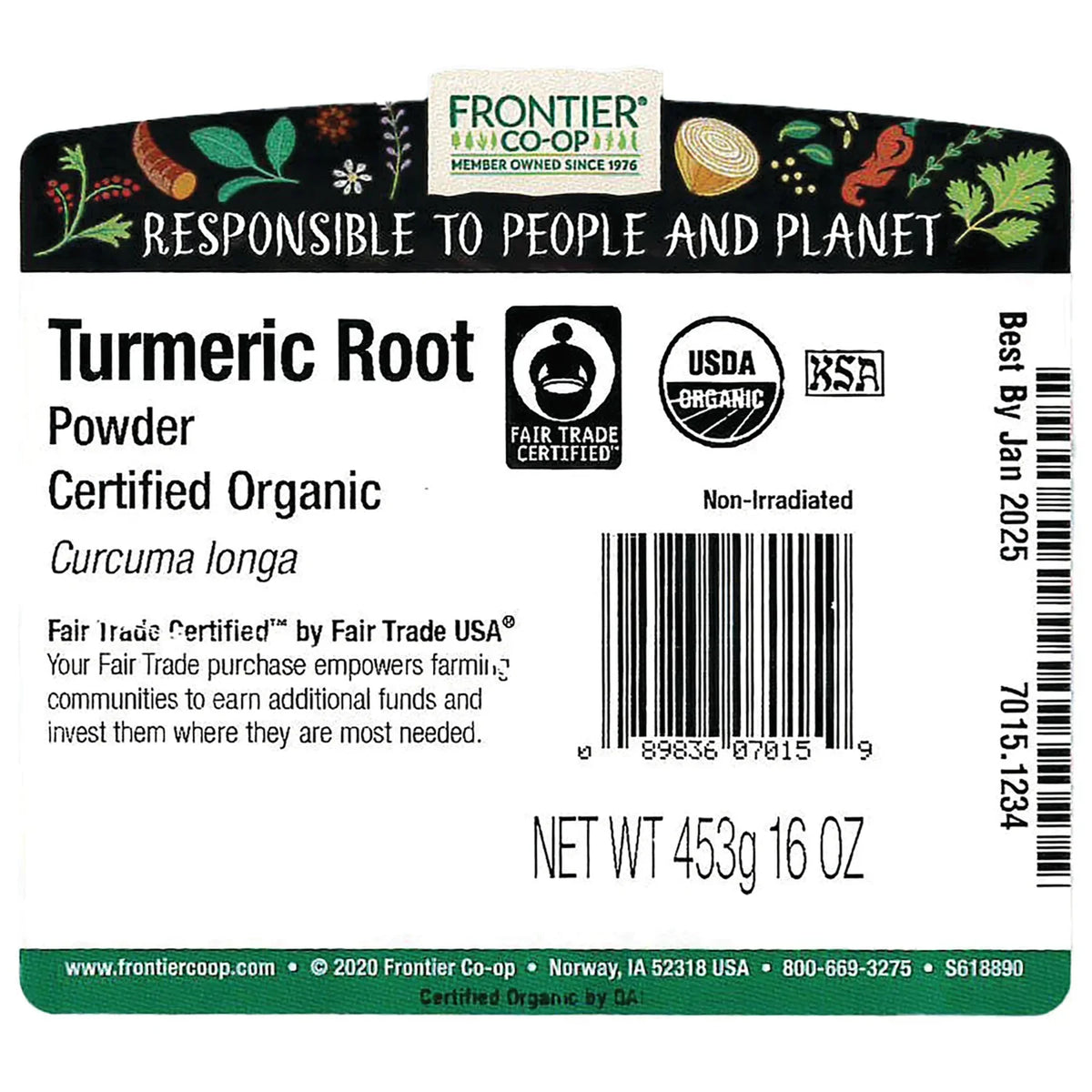 Fair Trade Certified Organic Turmeric Root Powder