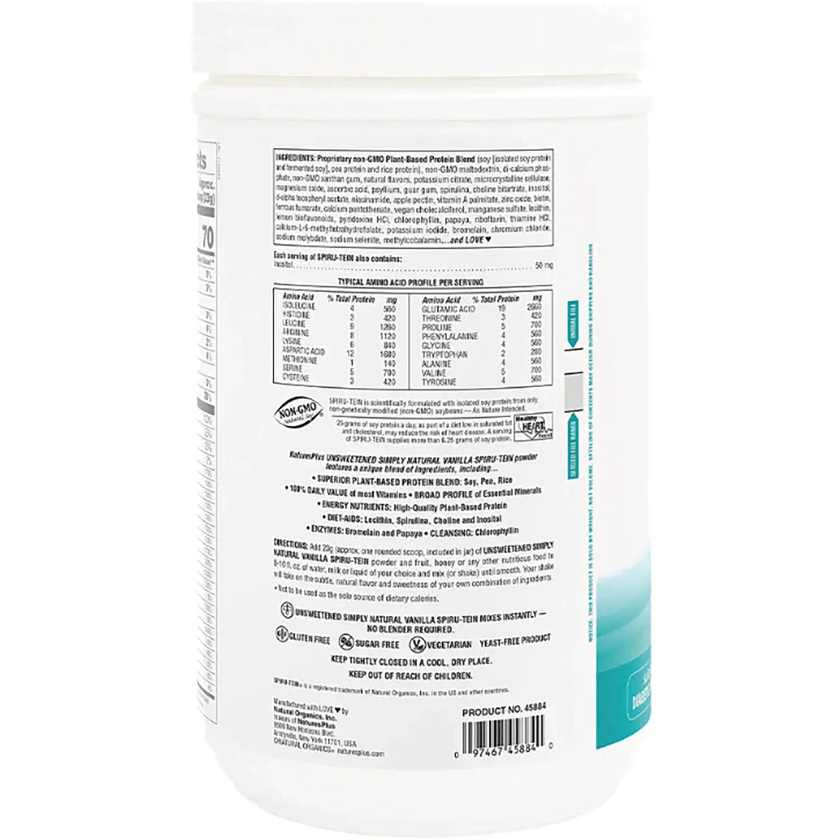 Unsweetened Spiru-Tein Protein Powder Meal - Original Vanilla