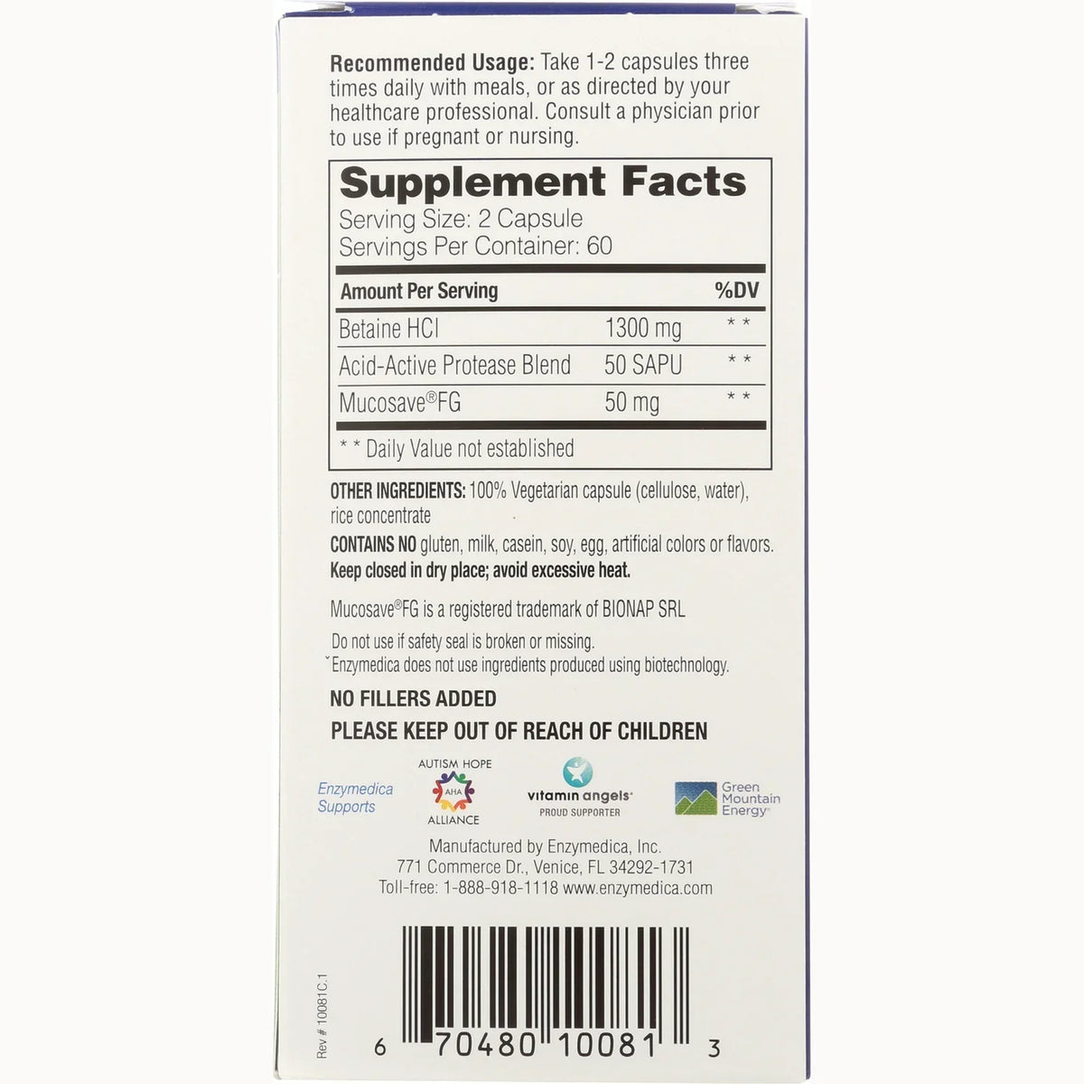 Fast-Acting Betaine HCL