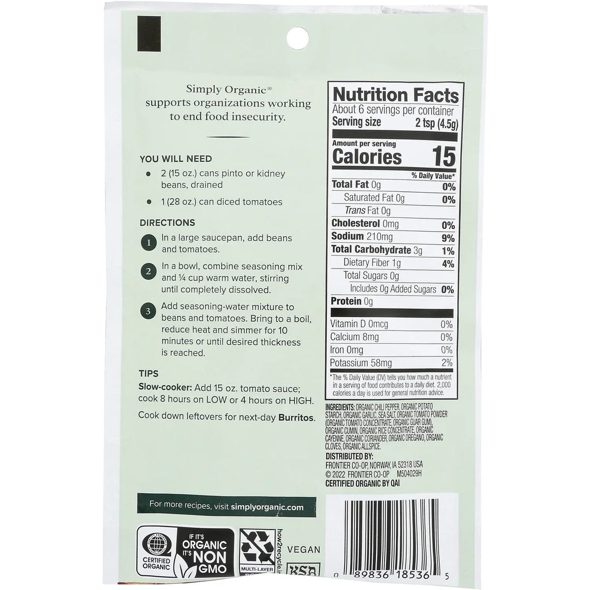 Vegetarian Chili Seasoning Mix