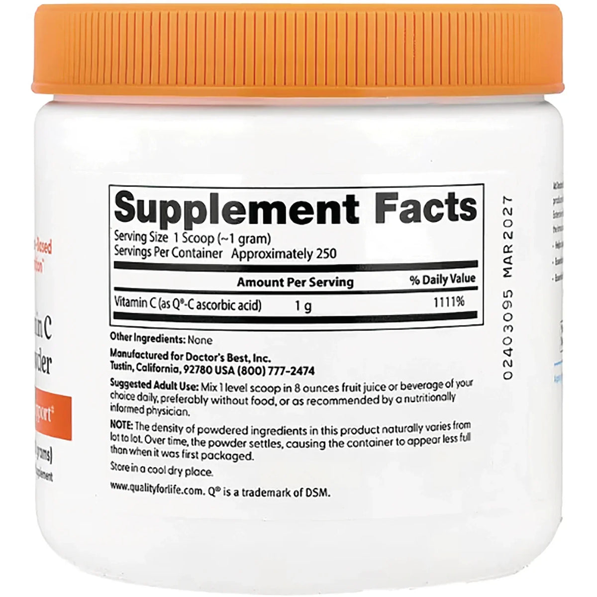 Pure Vitamin C Powder with Q-C
