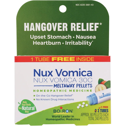 Nux Vomica Meltaway Pellets - 3 Tubes