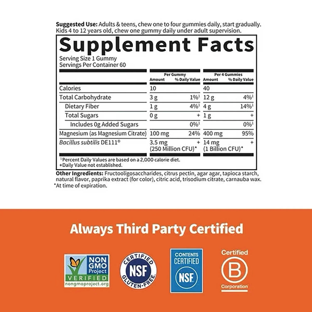 Dr. Formulated Magnesium Gummies - Orange Creme
